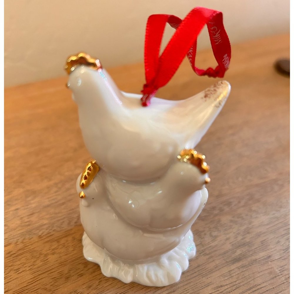 Mikasa #3 French Hens Days of Christmas Ornament